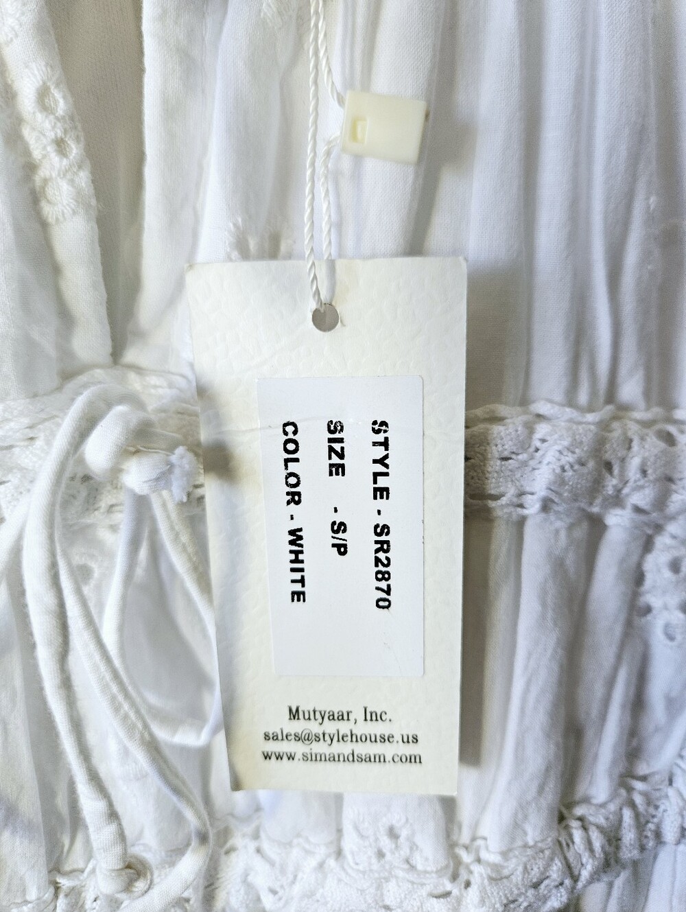 NWT Sim & Sam Ruched Midi Dress Size S White Feminine - Picture 8 of 8